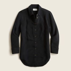 J.Crew Collection black silk tuxedo tunic size 14
